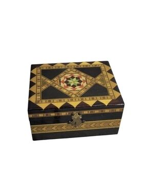 Antonio Lopez Morilla 1960's Inlaid Work Marquetry Wooden Box Hand Made in Spain